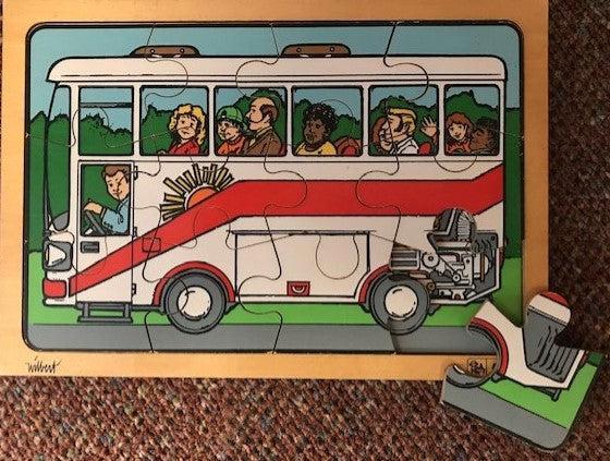 Rolf Puzzel Touring bus (2 x 12 stukjes) zie omschrijving, Boeken, Schoolboeken, Verzenden