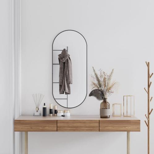 vidaXL Miroir mural Noir 100x45 cm Ovale, Huis en Inrichting, Woonaccessoires | Spiegels, Verzenden