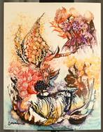 Gemmanick (née en 1937) - Composition florale, Antiek en Kunst