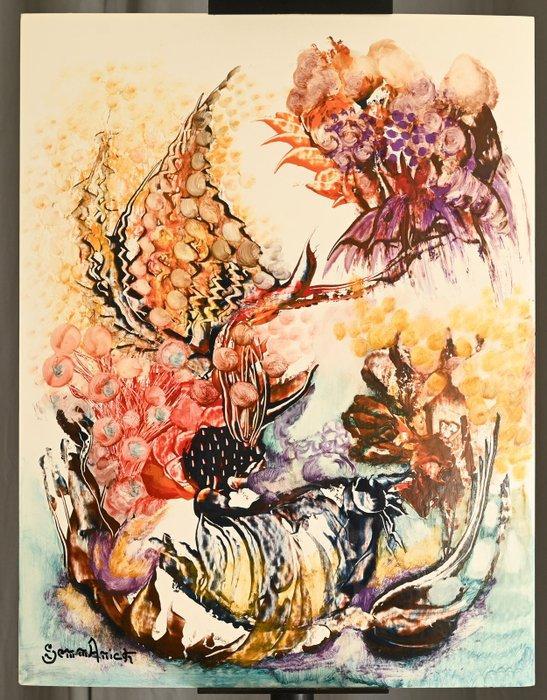 Gemmanick (née en 1937) - Composition florale, Antiek en Kunst, Kunst | Schilderijen | Klassiek