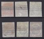 Spanje 1854 - Spaans wapen - gestreept, Gestempeld