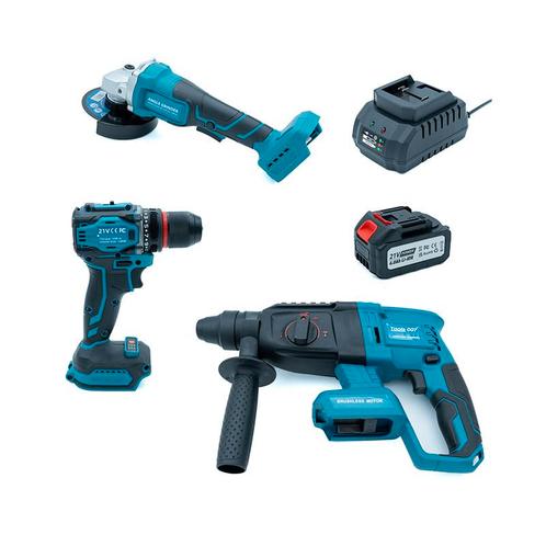 21V Accu combiset 3 stuks (Boormachine, boorhamer, haakse..., Zakelijke goederen, Landbouw | Werktuigen, Ophalen of Verzenden