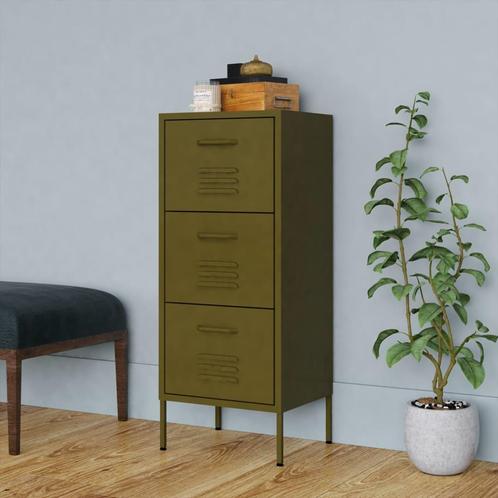 vidaXL Opbergkast 42,5x35x101,5 cm staal olijfgroen, Huis en Inrichting, Kasten | Overige, Nieuw, Verzenden