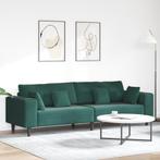 vidaXL Velvet Sofa met kussen met kussen Donkergroen Fluweel, Verzenden, Nieuw