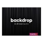 FORTEX Backdrop 6m (b) x 3m (h) zwart 320 gram/m², Nieuw, Verzenden