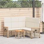 vidaXL Tuin verstelbare bank set Beige en Crème Wit 164 x, Tuin en Terras, Verzenden, Nieuw