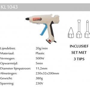 Kitpro basso kl-1043 pistolet à colle 20g/min 5min de, Doe-het-zelf en Bouw, Gereedschap | Handgereedschap