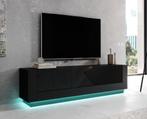 TV-Meubel zwart hoogglans staand met LED 180cm, Nieuw, 150 tot 200 cm, Overige materialen, 25 tot 50 cm