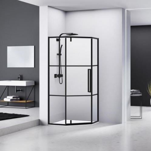 Aanbieding: Douchecabine Van Rijn Vijfhoek Aluminium Zwart, Doe-het-zelf en Bouw, Sanitair, Douche, Nieuw, Ophalen of Verzenden
