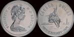 Canada 1 dollar 1975- 100 years Calgary- rodeo-rider zilver, Verzenden