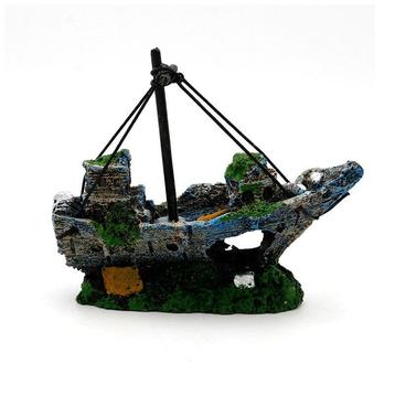 Gezonken boot / scheepswrak OS-190 - aquarium decoratie, Ophalen of Verzenden, Sierelement