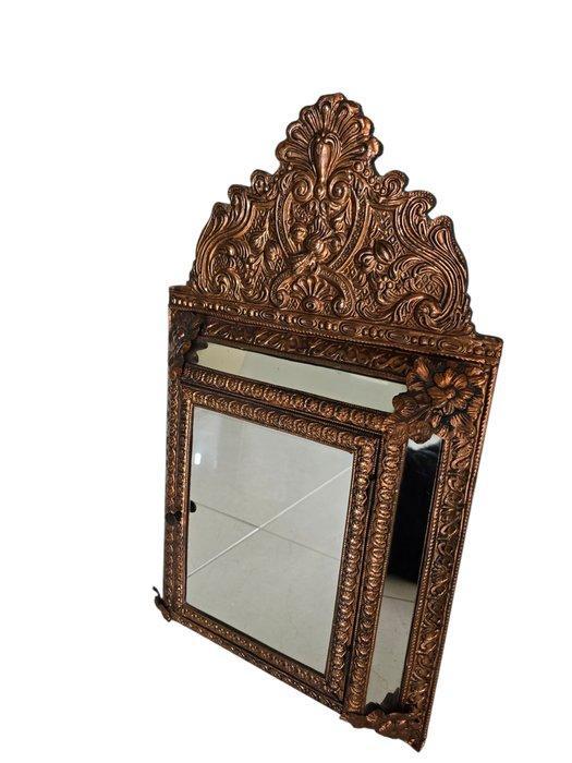 Spiegel- Antieke barokmuurspiegel met verborgen opbergruimte, Antiek en Kunst, Curiosa en Brocante