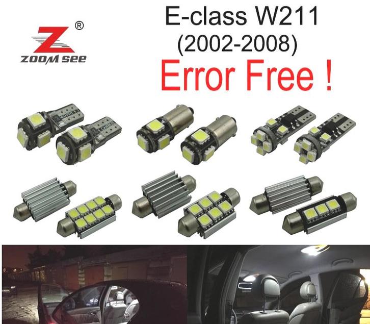 KIT 25 AMPOULES LED INTÉRIEUR POUR MERCEDES CLASSE E W211 E3, Auto-onderdelen, Verlichting, Verzenden