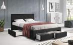 Tweepersoonsbed Suente - Zwart - 140x200 cm, Huis en Inrichting, Slaapkamer | Bedden, Verzenden, Nieuw, 140 cm