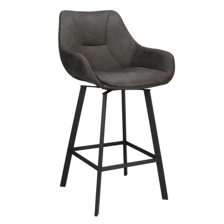 Barkrukken | BIAS | Microleder/Metaal | Anthracite | Zwarte, Zakelijke goederen, Horeca | Keukenapparatuur, Nieuw in verpakking