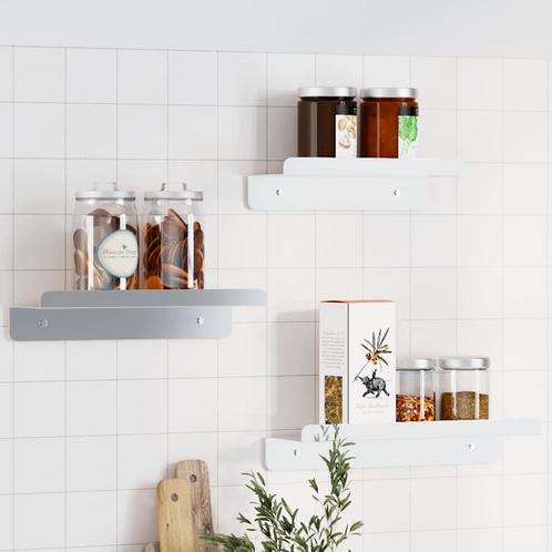 vidaXL Wandschappen 3 st roestvrijstaal zilverkleurig, Huis en Inrichting, Kasten | Wandmeubels, Nieuw, Verzenden