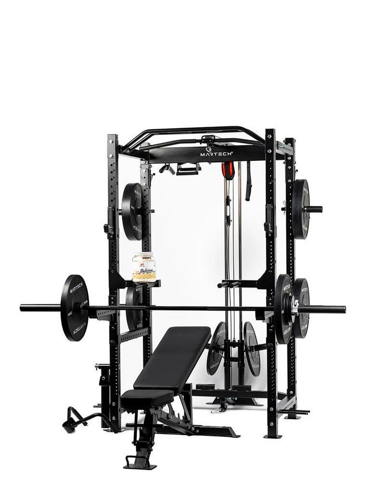 Martech M1 Power cage, lat pulley homegym bundle set +, Sport en Fitness, Fitnessapparatuur, Krachtstation, Nieuw, Metaal, Armen