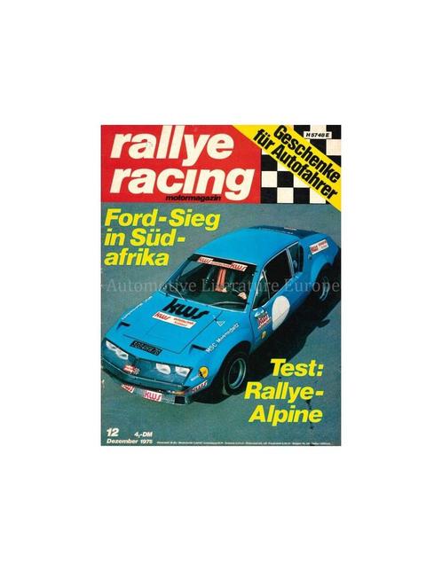1975 RALLYE RACING MAGAZINE 12 DUITS, Boeken, Auto's | Folders en Tijdschriften