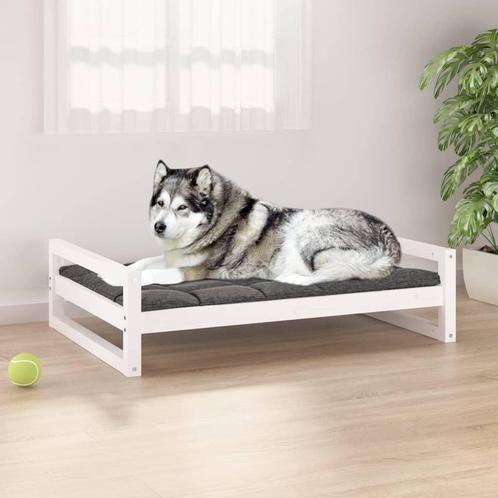 vidaXL Hondenmand 105,5x75,5x28 cm massief grenenhout wit, Dieren en Toebehoren, Honden-accessoires, Nieuw, Verzenden