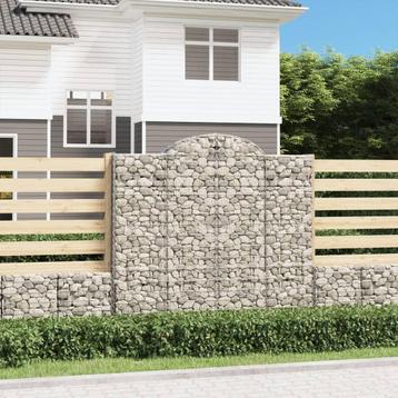 vidaXL Schanskorf gewelfd 200x30x180/200 cm gegalvaniseerd, Tuin en Terras, Bloempotten, Verzenden, Nieuw