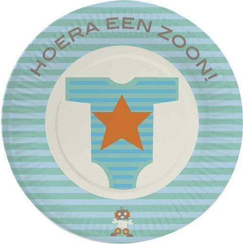 Geboorte Borden Zoon 18cm 8st, Hobby en Vrije tijd, Feestartikelen, Nieuw, Verzenden