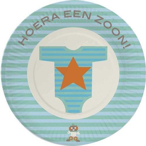 Geboorte Borden Zoon 18cm 8st, Hobby en Vrije tijd, Feestartikelen, Nieuw, Verzenden