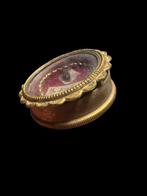 Reliekhouder - Glas, Textiel, Gelemetalliseerd - 1850-1900 -