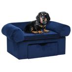 vidaXL Hondenbank met lade 75x50x38 cm pluche blauw, Dieren en Toebehoren, Verzenden, Nieuw