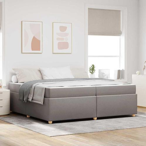 vidaXL Bedframe met matras Taupe 200 x 200 cm Stof, Huis en Inrichting, Slaapkamer | Bedden, Nieuw, Verzenden
