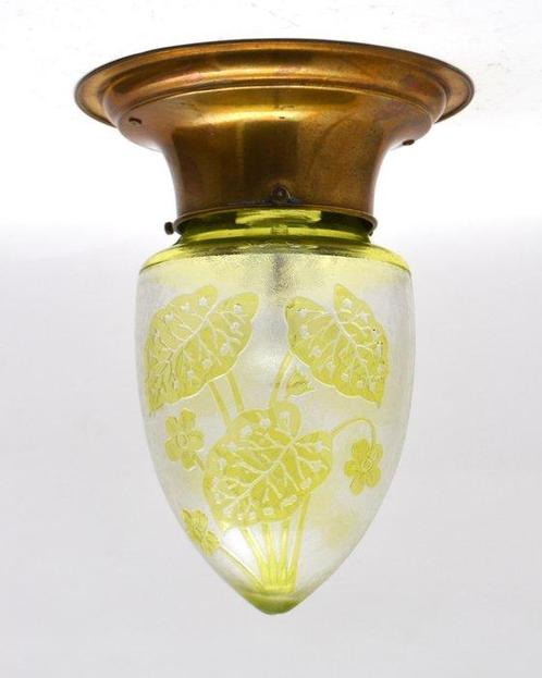 Saint-Louis - Plafondlamp - Glas, Messing, Antiek en Kunst, Kunst | Designobjecten