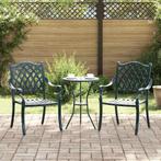 vidaXL Tuinstoelen 2 Stuks Groene Gietaluminium, Tuin en Terras, Tuinstoelen, Verzenden, Nieuw