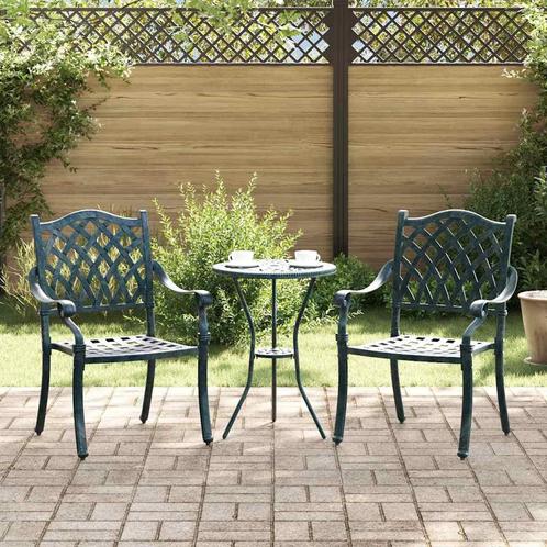 vidaXL Tuinstoel 2 pcs Groen 55 x 56,5 x 91 cm Aluminium, Tuin en Terras, Tuinstoelen, Nieuw, Verzenden