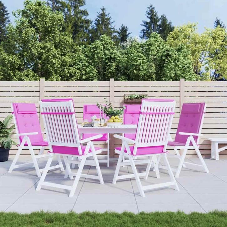 vidaXL Stoelkussens 6 st hoge rug oxford stof roze, Maison & Meubles, Accessoires pour la Maison | Coussins, Envoi