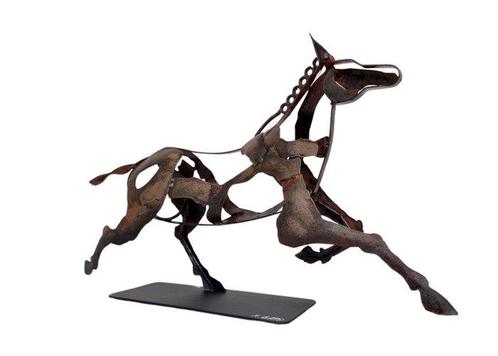 Beeldje - Abstract decorative metal art - Horse statue -, Antiek en Kunst, Kunst | Designobjecten