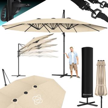 Dubbele parasol - 460x270 cm - kantelbaar -  360° draaibaar beschikbaar voor biedingen