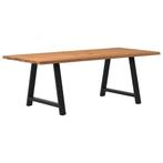 vidaXL Eettafel rechthoekig 220x100x74 cm massief eikenhout, Huis en Inrichting, Tafels | Eettafels, Verzenden, Nieuw