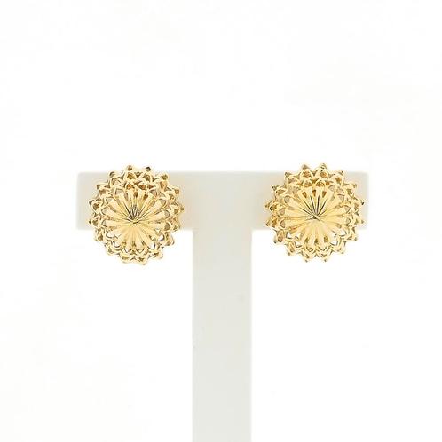 Vintage gouden oorclips (oorbellen, klassiek, 585), Handtassen en Accessoires, Oorbellen, Overige kleuren, Gebruikt, Goud, Ophalen of Verzenden