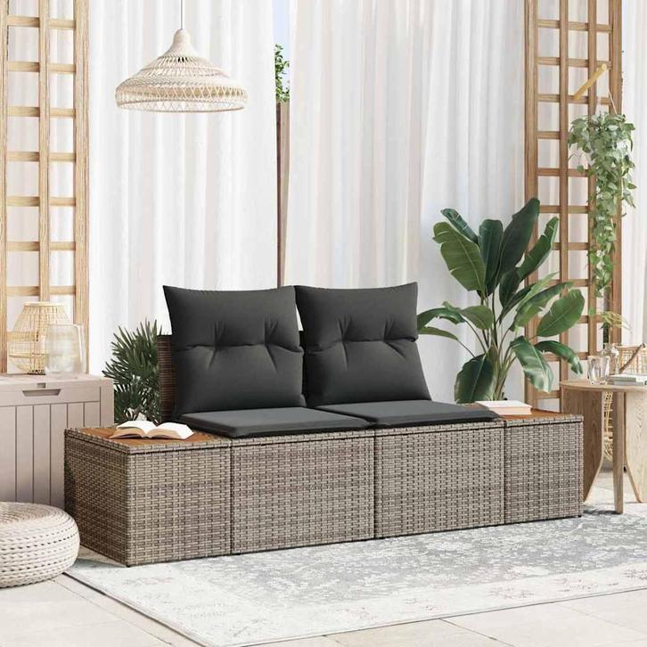 vidaXL Tuin Sofa Grijs 184 x 62 x 85cm poly rattan, Jardin & Terrasse, Ensembles de jardin, Envoi