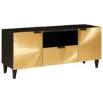 vidaXL TV Kast met lade Zwart en Goud 105 x 33 x 46 cm, Huis en Inrichting, Verzenden, Nieuw