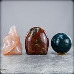 Harmonie van natuurstenen – Feuerquarz, versteinerd hout en