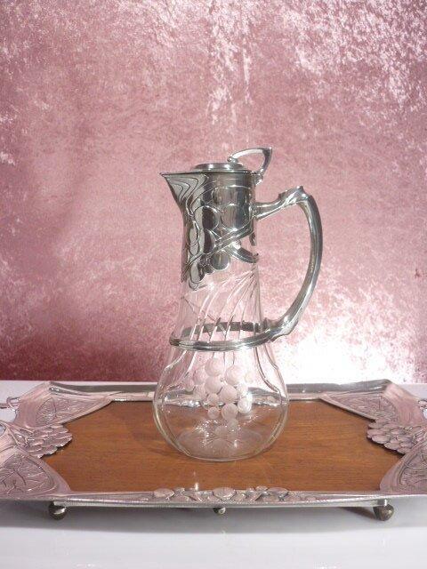 Art nouveau Urania Friedrich Adler - Drinkset (2) - pewter, Antiek en Kunst, Kunst | Designobjecten