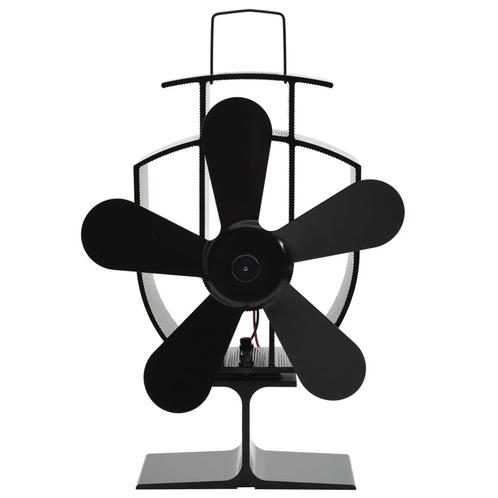 vidaXL Kachelventilator met 5 vinnen zwart, Huis en Inrichting, Kachels, Nieuw, Verzenden