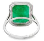 Zonder minimumprijs - Ring Platina - 10.29ct. tw. Smaragd -, Nieuw