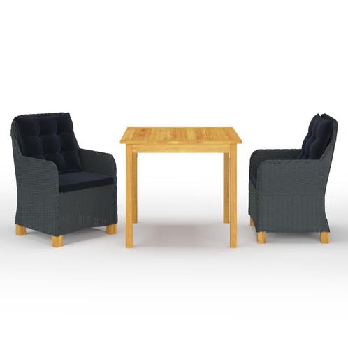 vidaXL 3-delige Tuinset donkergrijs, Tuin en Terras, Tuinsets en Loungesets, Tuinset, Nieuw, Verzenden