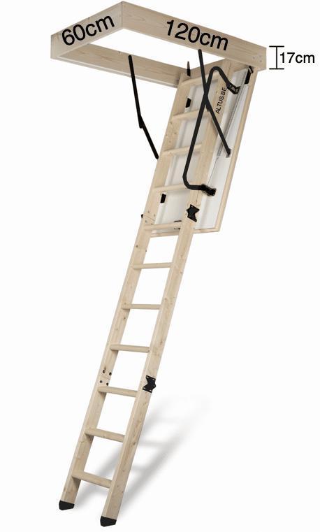 Altrex zoldertrap Woodytrex De Luxe 120x60x17cm, Doe-het-zelf en Bouw, Ladders en Trappen, 2 tot 4 meter, Opvouwbaar of Inschuifbaar
