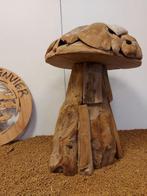 Sculptuuur voor buiten, Paddestoel in teak - 51 cm - Teak