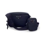 Prada - Black Re-Nylon and Saffiano Brique Messenger Bag -, Handtassen en Accessoires, Tassen | Damestassen, Nieuw