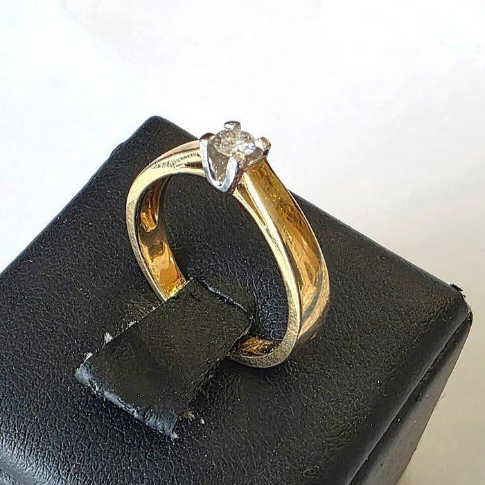 Ring - 18 karaat Geel goud Diamant (Natuurlijk), Bijoux, Sacs & Beauté, Bagues