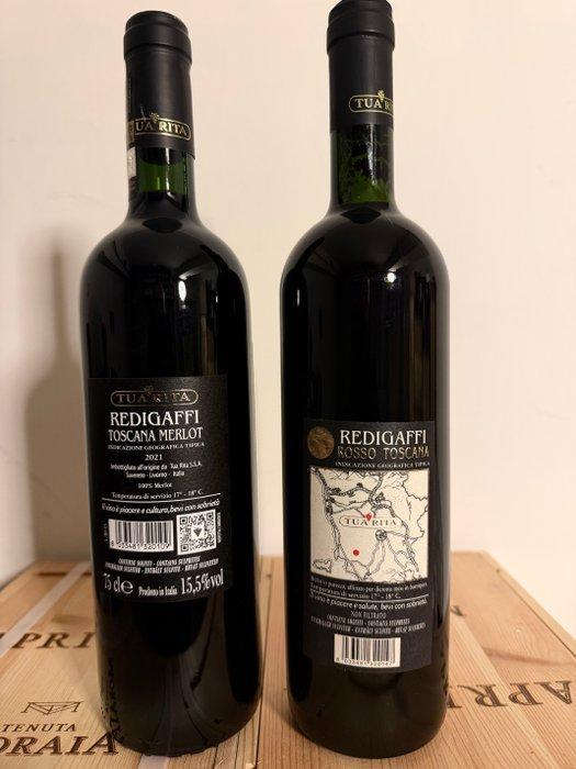 2007 & 2021 Tua Rita, Redigaffi - Toscane IGT - 2 Flessen, Verzamelen, Wijnen
