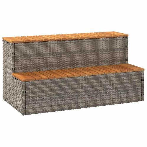 vidaXL Hottub-opstap 100x50x50,5 cm poly rattan&massief, Tuin en Terras, Zwembaden, Nieuw, Verzenden